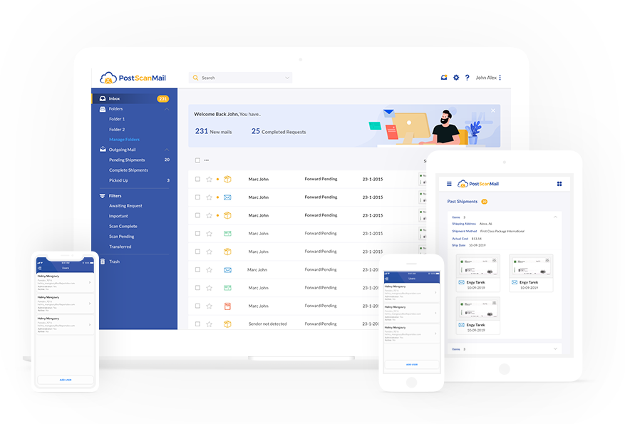 PostScan Mail online dashboard