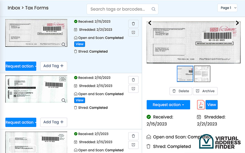 Digital Mail management within Traveling Mailbox