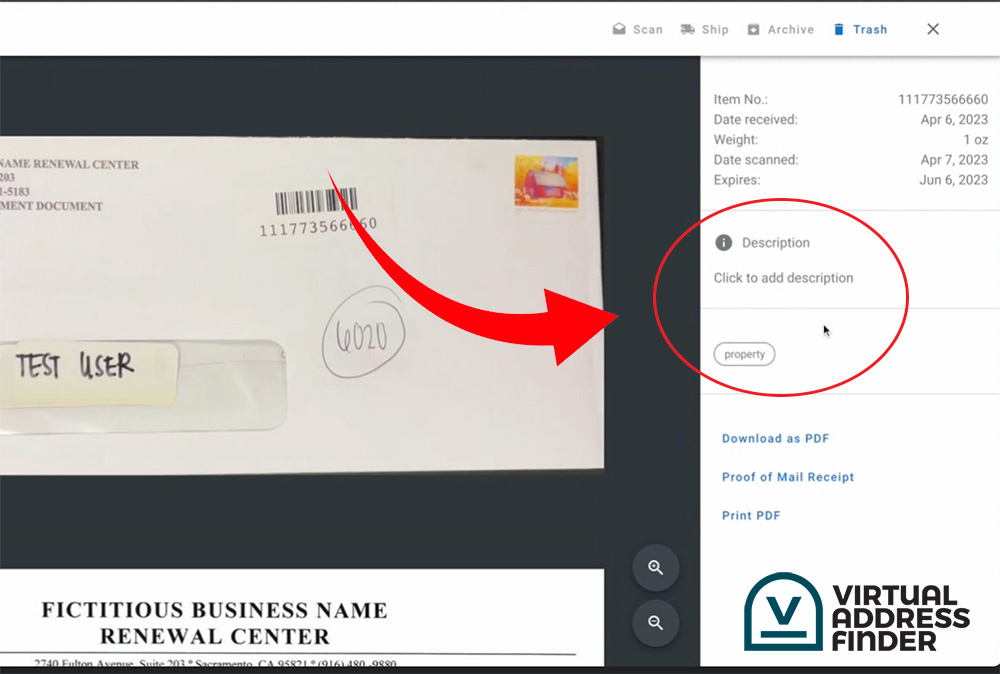 Adding tags to Virtual Post Mail items