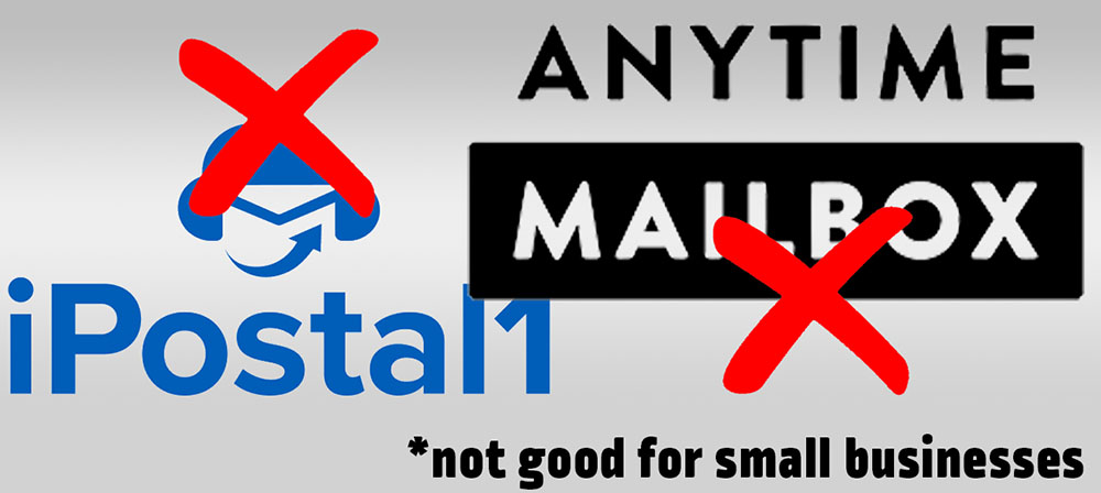 small businesses should not use iPostal1 and Anytime Mailbox
